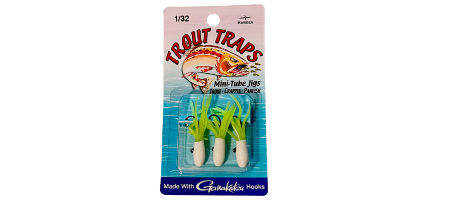 Trout Trap #25 </p>White Chartreuse Glow
